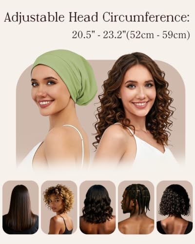 HFRHTGY Adjustable Satin Silk Hair Bonnet for Sleeping Men Women - Image 3