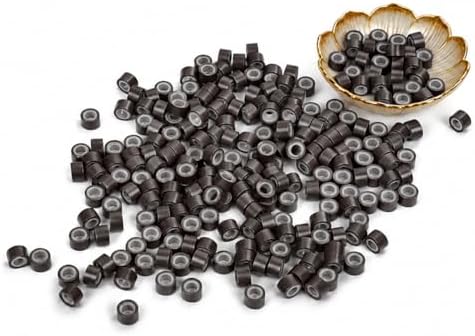 200pcs 5mm Micro Link Beads for Hair Extensions – Professional Silicone Lined I-Tip Beads for Thick Hair, Curly & Dark Brown Hair – Strong Hold, Easy to Clamp, Reusable (Dark Brown) by Uotodoo