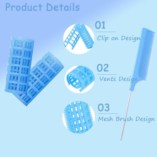 20PCS Plastic Snap-On Self-Grip Heatless Curlers Set 2.5cm/1in for DIY Hairstyling and Salon Use - Image 3