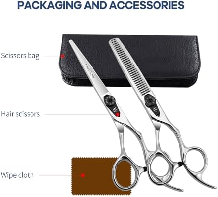 Professional Hair Cutting Scissors, 6.0 inch, Suitable for All Hair Types (SET) - Image 7