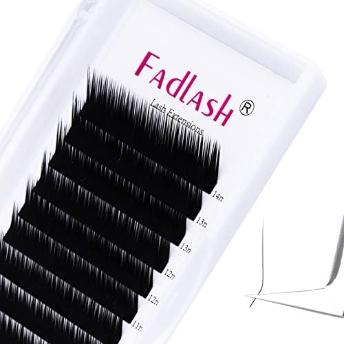 Eyelash Extensions L Curl 0.10 Mix Tray 8-14mm Classic Lash Extensions Individual Lashes Silk Eyelash Extension Supplies (0.10-L, 8-14mm Mixed) by FADLASH