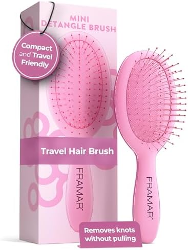 FRAMAR Mini Hair Brush Detangler, Mini Brush For Hair, Compact For Travel by FRAMAR