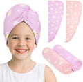 Kids Microfiber Hair Towel Wrap 2Pack Absorbent Hair Drying Turban for Girl by UnicornCastle