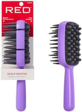 Red by Kiss Scalp Master 2-in-1 Silicone Scrubber & Shampoo Brush, Soft Long Bristles for Exfoliating Scalp, Boosting Circulation & Removing Build-Up (Purple) by REDbyKISS