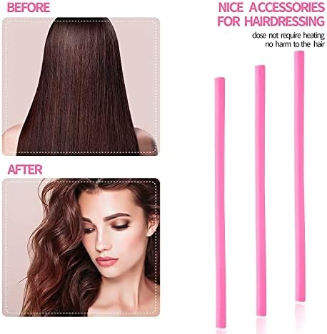 30PCS 9.45" Flexi Rods Curlers Set for Short and Long Hair, No Heat Foam Rollers with Steel Comb Buytta (Pack of 3) - Image 3