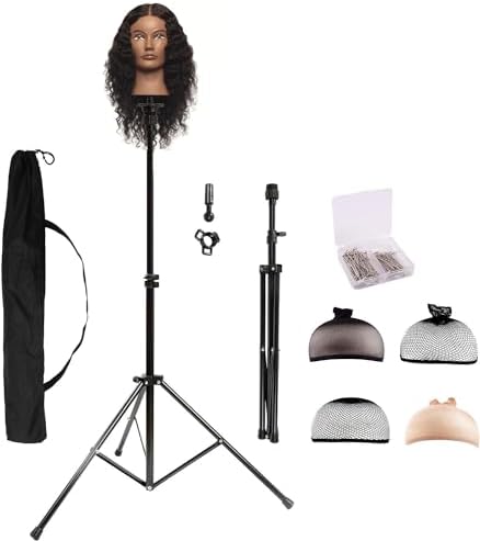 HYOUJIN Wig Stand Adjustable Tripod Stand for Hairdressing Training,Making by HYOUJIN