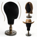 Canvas Wig Head Stand, Wig Head Stand Mannequin with Detachable Wood Stand by PetBaby