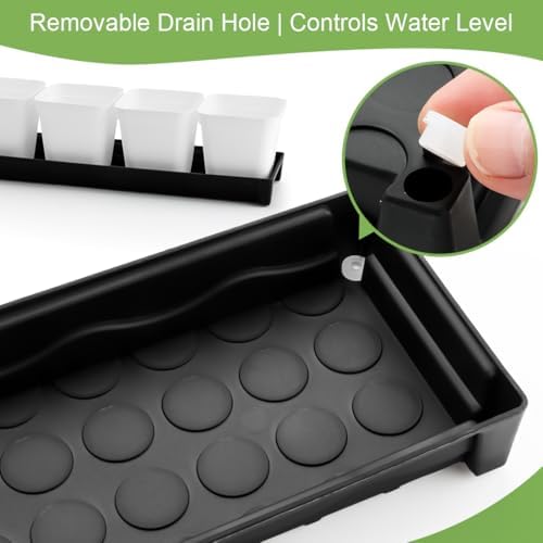 10 Pack Plastic Windowsill Plant Pot Trays (16"x5.5"x1.5"), Rectangular Window Sill Saucer with Removable Drainage Hole, Thick Plant Saucer Tray for 4 inch (10CM) Flower Seedling Pots (Black) - Image 4