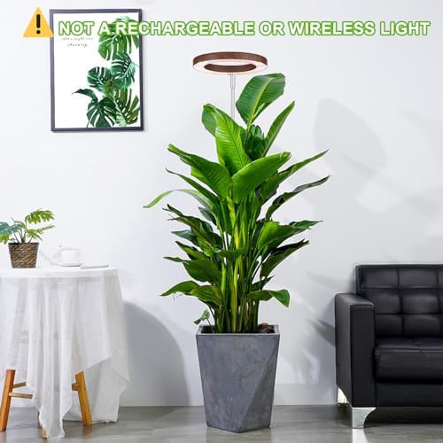 Plant Grow Light, LED Growing Light Full Spectrum for Indoor Plants,Aluminum Walnut Wood Grain Plant Lights,Height Adjustable, Automatic Timer, 5V Low Safe Voltage,Idea for Large Plant Light， - Image 2