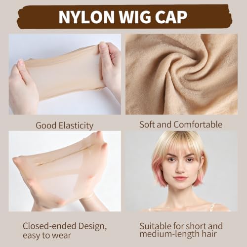 FANDAMEI 12PCS Wig Cap, Beige Wig Caps For Women, Mesh Black Wig Cap - Image 4