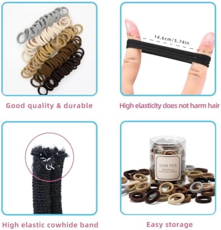 100 Pcs Baby Hair Ties, Small No Damage Elastic Hair Bands(Coffee Tones） - Image 5