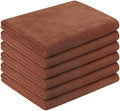 JML Microfiber Bath Towels, 6 Pack, 30" x 60", Brown by JML