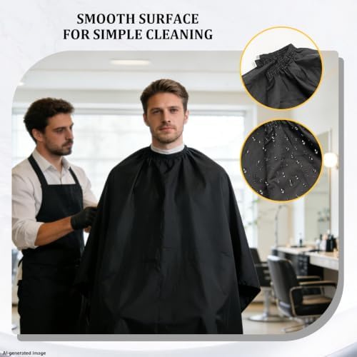 Barber Brush Neck Duster Set, 3-Piece Haircut Cleanup Kit with Hair Cutting Cape and Small Cleaning Brush, for Neckline Cleanup, Salon and Home, Black - Image 7