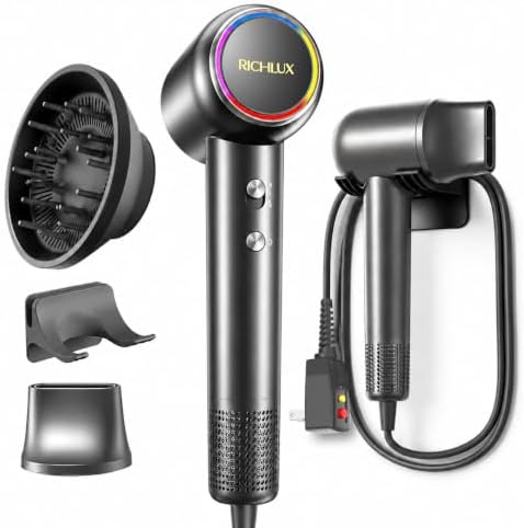 Ionic High Speed Hair Dryer, 160K RPM Blow Dryer with Diffuser & Wall Mount by Unknown