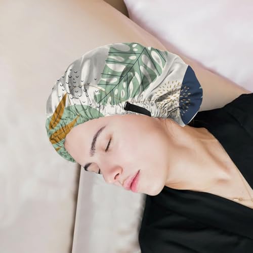 Satin Hair Bonnet Silk Bonnet for Sleeping Double Layer Elastic Adjustable Reusable Cute Aesthetic for Women Girls - Image 7