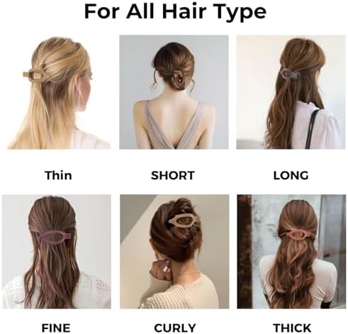 8 Pack Flat Hair Clips for Women,Matte No Crease Flat Claw Clips, Large Strong Hold Barrettes for Thick & Thin Hair, French Duckbill Styling Accessories - Image 5