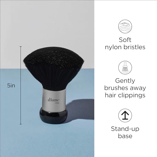 Diane Neck Duster Brush for Hair Cutting, Soft Nylon Bristles, 5" - Image 2