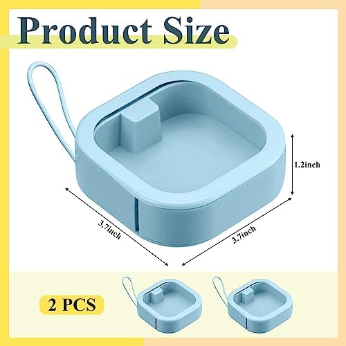 2 Pack Portable Hair Tie Organizer Travel, Small Hair Tie Container, Blue - Image 2