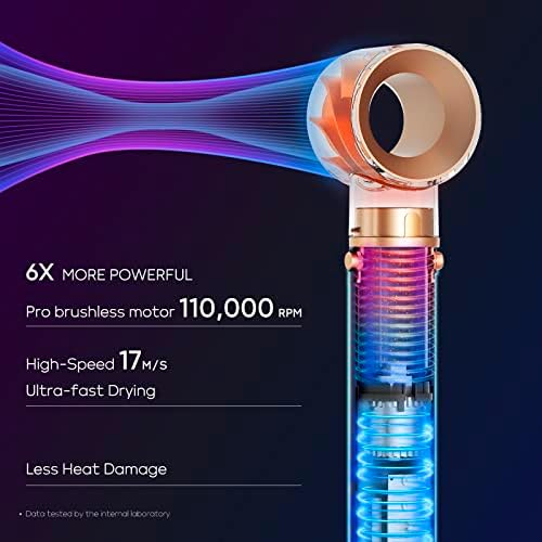 IG INGLAM MegaAIR Styler, 5 in-1 Professional Interchange Hair Dryer Brush 110,000 RPM Brushless BLDC Motor Ionic Hot Air Styler Volumizing and Shape, Gray - Image 2