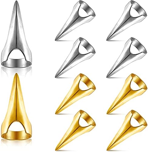 Hicarer 10 Pcs Stitch Braids Tool Metal Finger Rings Hair, Silver and Gold by Hicarer