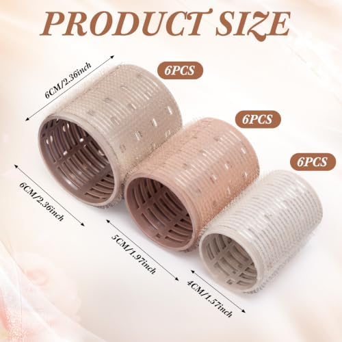 Therwen 18 Pcs Thermal Hair Roller for Women with Long Hair,Earth Tones - Image 2
