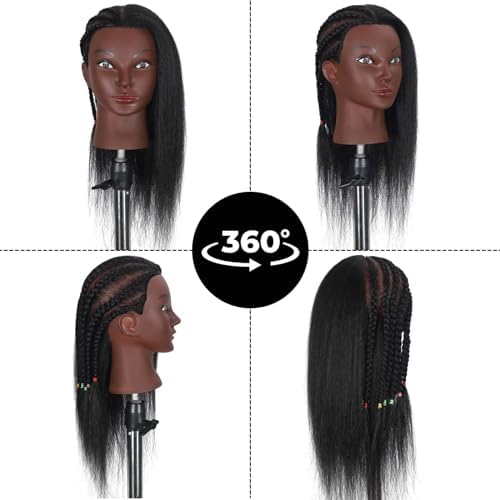 Mannequin Head 100% Human Hair Stand for Stylist Training - Image 4