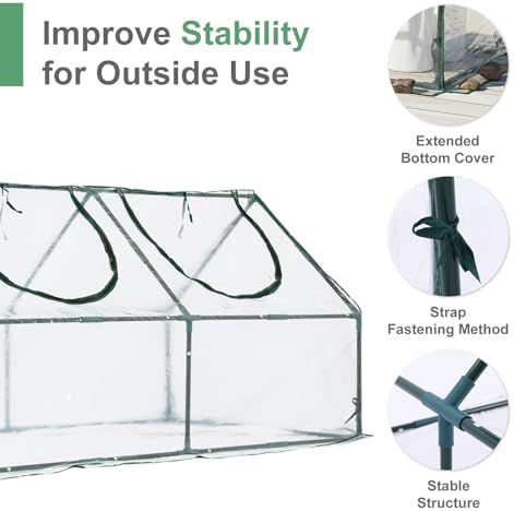 Aoodor Mini Greenhouse for Indoor and Outdoor Plant Growing, 9 x 3 x 3 ft - Image 6