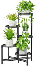 5 Tier Large Plant Stand Indoor Outdoor, 10 In Tray, Iron Black by iDavosicly