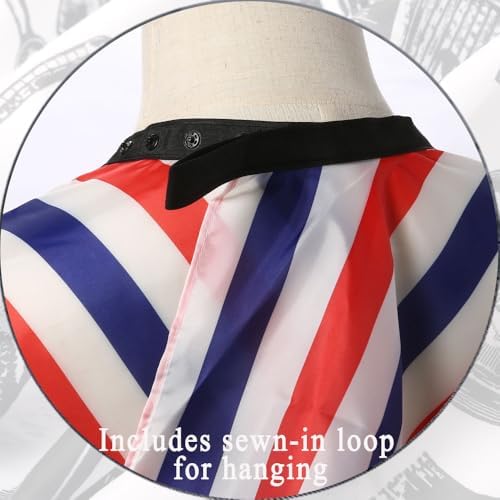 Professional Hair Cutting Cape with Neck Duster Brush, Salon Barber Cape, Hairdressing Accessories (Multicolor Stripe) - Image 7