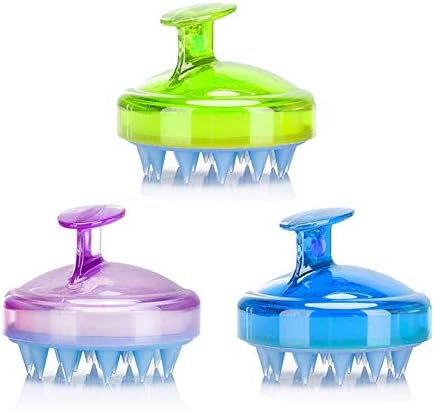 INVODA 3PCS Scalp Massager Shampoo Brush Soft Silicone Bristles for Dandruff Removal & Hair Growth, Waterproof Wet/Dry Use, Men, Women & Pets by INVODA