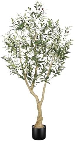 LYERSE Olive Tree 5ft with Large Olive Branches and Lifelike Fruits by Home