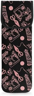 ZOUTAIRONG Curling Iron Cover Bag Heat Resistant Neoprene Universal Curling Iron Cover Sleeve Flat Iron Curling Wand Travel Case Pouch for Travel, Gym, or Home, 15 x 5 Inches Needlework Print by ZOUTAIRONG