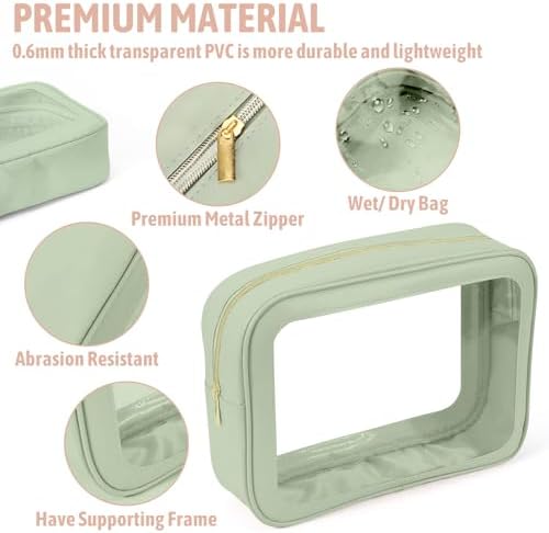 YOPCDJ 5PCS Diaper Bag Organizer Pouch Set, TSA Approved Toiletry Bag，Clear Waterproof TPU Makeup Bag Set Travel Organizer Bags for Women and Kids - Image 4
