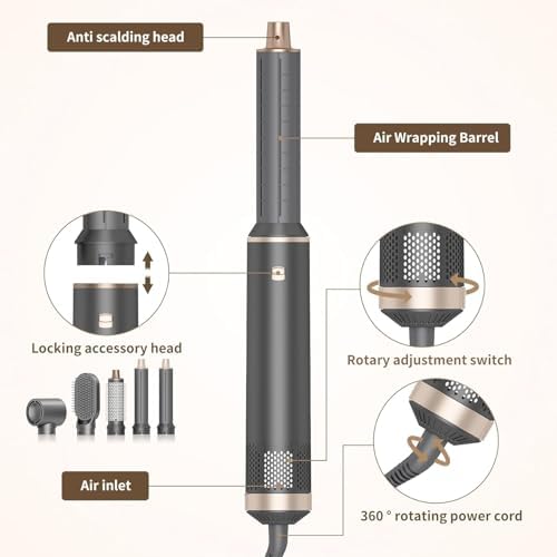 Dryhsip 5 in 1 Hair Styler & Wrap Air Curler, Low-Speed Hair Tools - Image 5