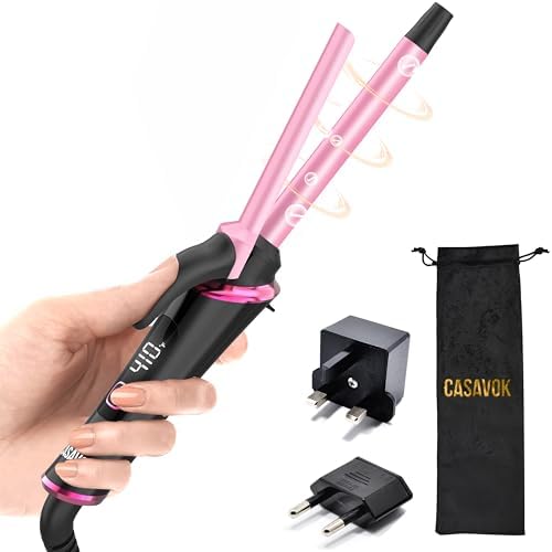 Mini Travel Curling Iron 1/2 inch,Dual Voltage with European Plug Adapter by Casavok