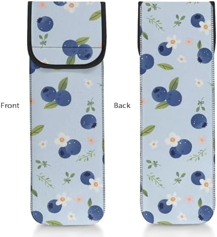Heat Resistant Neoprene Curling Iron Holder Cover Bag Flat Iron Travel Case for Hair Tools Organizer Bag or Travel Daily Use, 15 x 5 Inches Marble Pattern Blueberry - Image 2