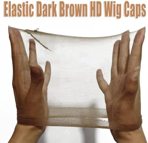 FDBJulyy 10 Pcs Dark Brown Transparent HD Wig Cap, Thin Nylon Cap for Women, Suitable for Parties, Weddings, Graduations, Halloween - Image 6