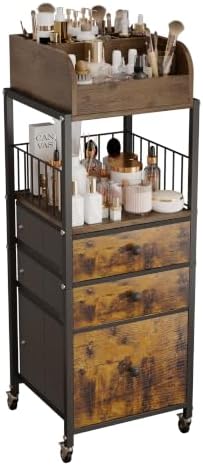 Makeup Organizer Cart with Drawers Make up Organizers for Vanity by ZQUYAJ