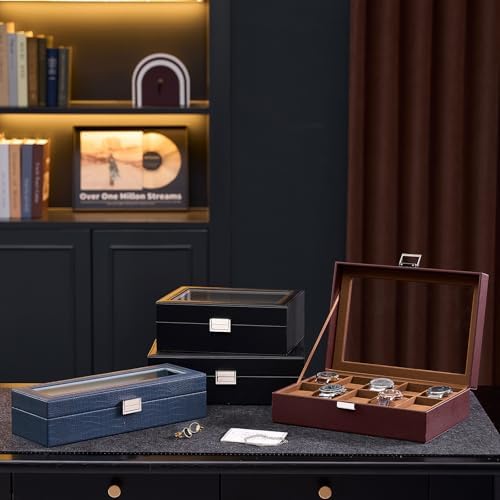 ProCase Watch Box, 10 Slot Mens Watch Display Case, Espresso - Image 7