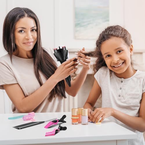 7 Pieces Automatic Braider Set, Includes Electronic Tool Machine, Braid Maker Twister with Rat Tail Comb and Crocodile Clips for Styling (Rose Red) - Image 2