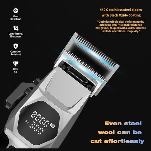 ANGFAN Cordless Hair Clippers for Men 8000RPM 5-Speed 440C Oxide Blades - Image 3
