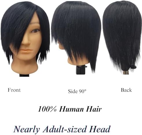 Barber Male Men Black Human Hair Mannequin Head - Image 5
