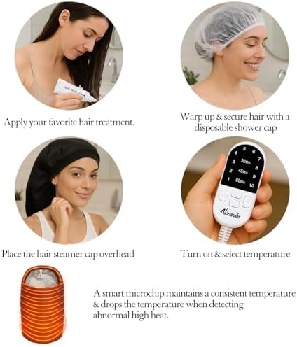 VICARKO Hair Steamer Cap for Deep Conditioning and Natural Hair Home Use - Image 3