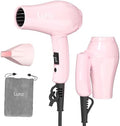 Foldable Travel Hair Dreyr Mini:Dual Voltage Small Lightweight Blow Dryer for International Travel,1200w Compact Hairdryer with Concentrator and Travel Bag(Light Pink) by Lura