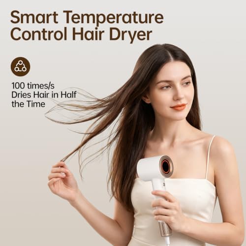BOWEI High-Speed Hair Dryer, Lightweight & Portable at 0.8lb, White - Image 4