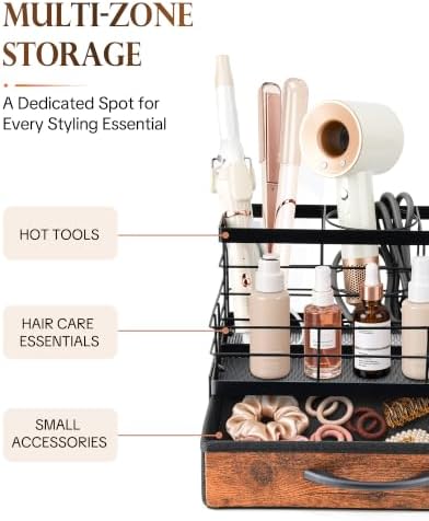 Lorbro Hair Tool Organizer for Countertop, Heat-Resistant Hair Dryer Holder - Image 4