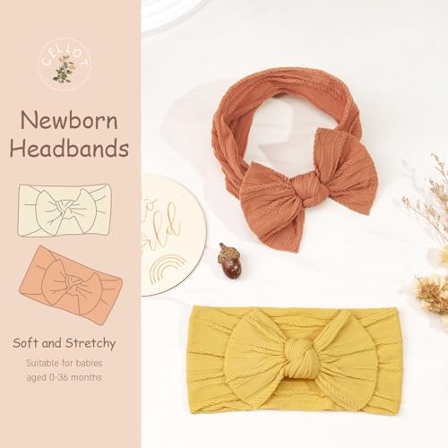 CÉLLOT 10Pcs Super Stretchy Soft Knot Headbands Baby Bows Hair Accessories - Image 5