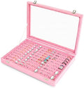 Frebeauty 100 Slots Ring Organizer Tray,Velvet Ring Box with Clear Lid by Frebeauty
