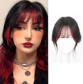 VAVANGA Long Hair Topper with Bangs Black with Red Color by VAVANGAHAIREXTENSION