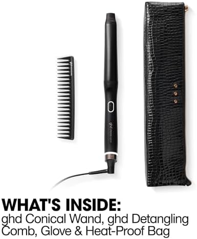 ghd Chronos Curve Conical Wand, 0.9-1" Tapered Barrel, Black Gift Set - Image 5